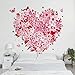 Produktbild Apalis Vliestapete Blumentapete Floral Retro Heart Fototapete Quadrat | Vlies Tapete Wandtapete Wandbild Foto 3D Fototapete für Schlafzimmer Wohnzimmer Küche | Größe: 288x288 cm, rosa, 97655