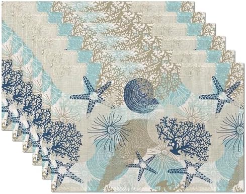 Lot de 6 sets de table d'été antidérapants résistants à la chaleu...