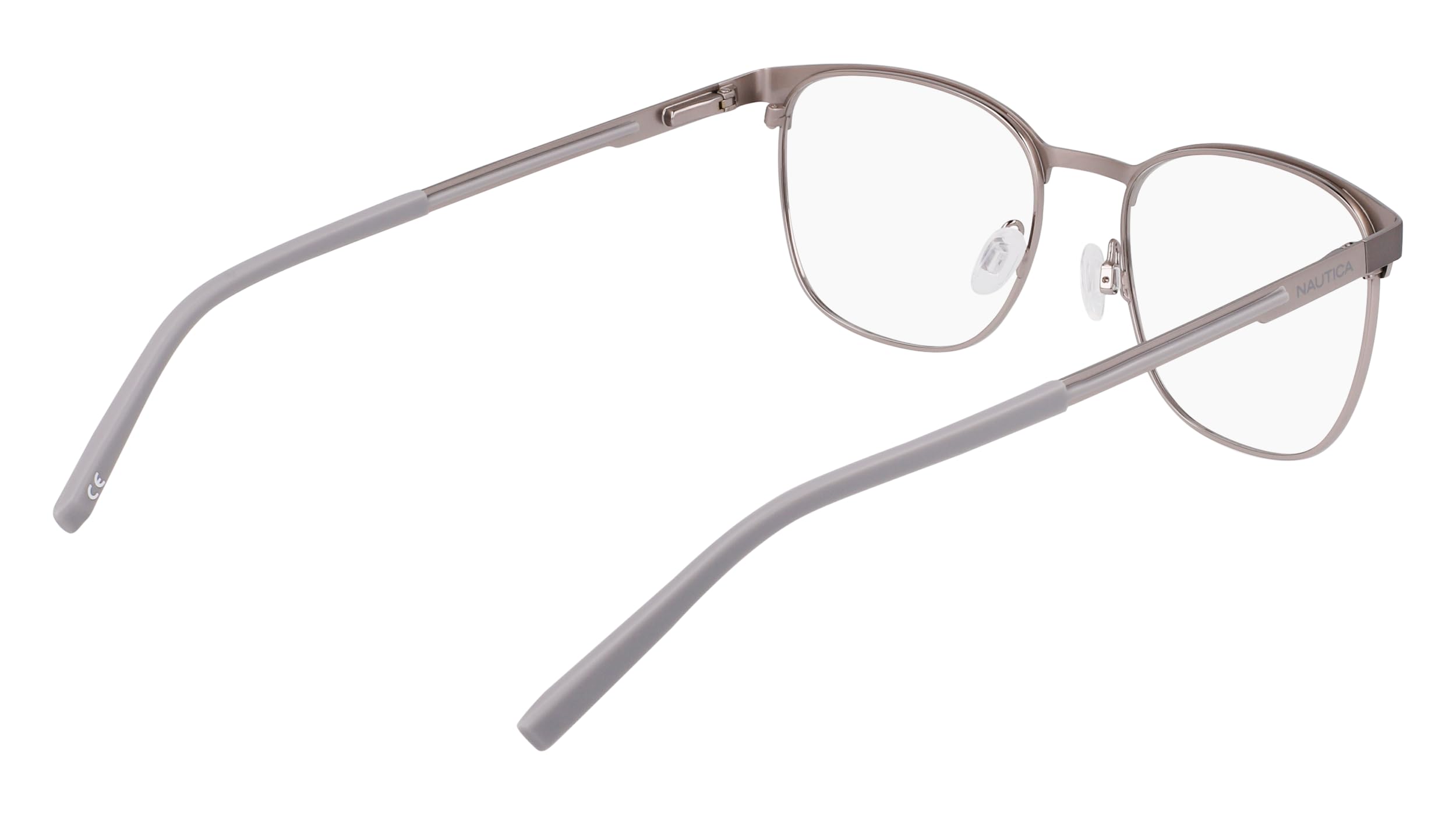 NAUTICA Brille mit Sehstärke für Herren optional mit Sonnenbrillentönung oder Blaulichtfilter, Rund, gefertigt aus Metall, Modell: N7343 (inklusive Brillenetui)