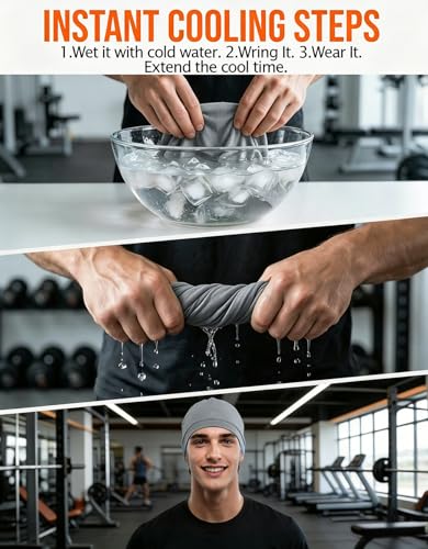 Image of Sweat Wicking Skull Caps Cooling Helmet Liner Hat Running Beanie Cycling Skullcap Sleeping Cap for Men Women