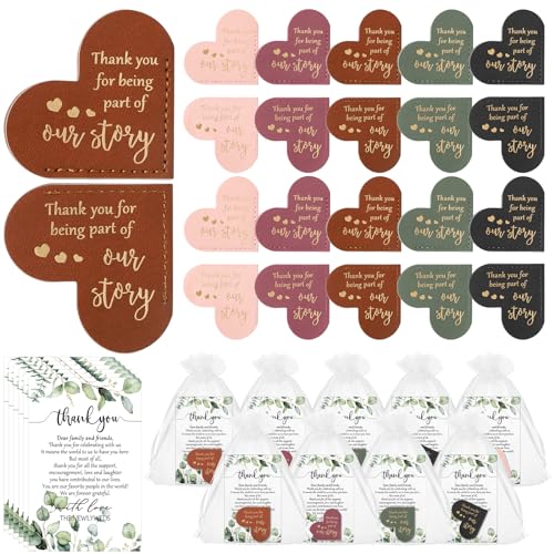 100 Sets Wedding Favors for Guests Bulk Include PU Leather Corner...