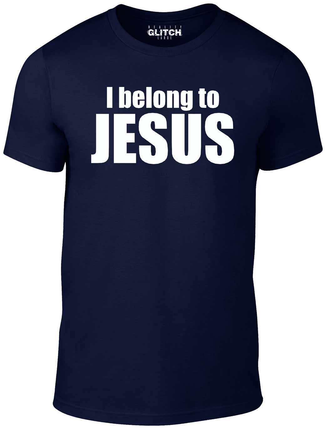 Reality Glitch Men's Navy I Belong To Jesus T Shirt