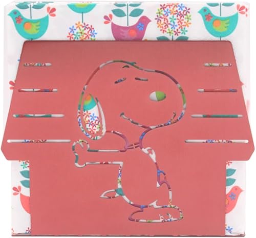 Finex Peanuts Snoopy - Servilletero de acero inoxidable para perro blanco para el hogar, RV, cámper, cocina, mesa, fiesta, restaurante (rojo)