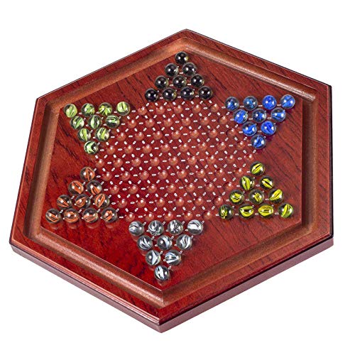 Juego de mesa chino de mesa de madera con 60 canicas de colores miniatura 2