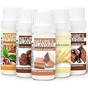ALPHAPOWER FOOD Aromas alimentarios por repostería y bebidas I Súper pack ahorro 5x10ml, Vegano, 100% naturales con Sabor Premium I saborizante sin azucar – Flavdrops, Flavor Drops liquida