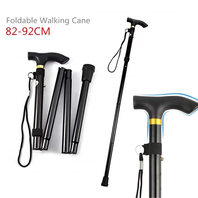 Bastone Regolabile Altezza Bastone Da Passeggio Pieghevole Regolabile - Leggero, Antiscivolo Per Anziani E Trekking Bastone Pieghevole Per Camminare - Foto 7