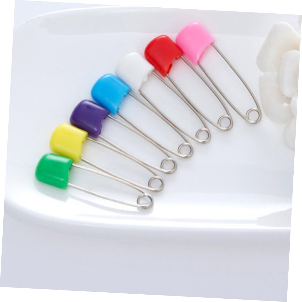 STOBOK 48pcs Cloth Diaper Safety Pins Stainless Steel Locking Head Boy Girl Diaper Pins Easy to Use