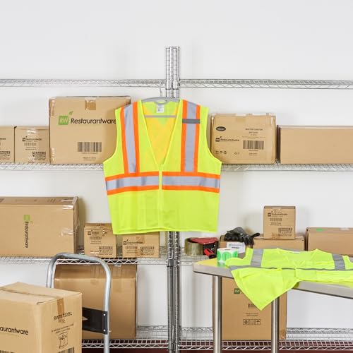 Image of Restaurantware Reflective Safety Vest 20 Count 29.213 x 30.315 Inches High Visibility Multi-Pocket Zipper Front Safety Vest