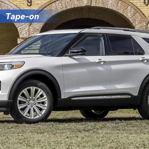 Image of Window Visors Rain Guards for 2020-2026 Ford Explorer, Out-Channel Window Vent Wind Deflectors Visors Shades for 20-26 Explorer