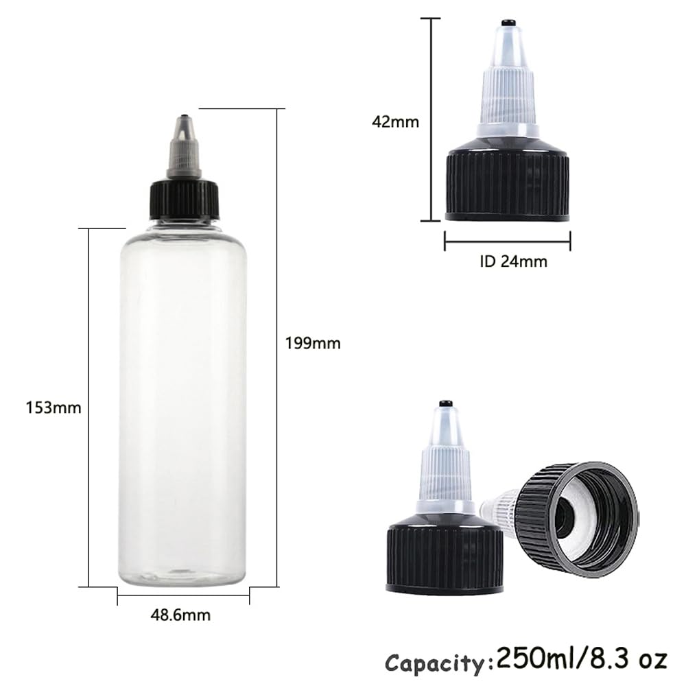 100PCS 30-250ML Nachfüllbare Kunststoff Flasche PET Öl Flüssigkeit Tropfflaschen Twist Top Cap Tattoo Pigment Tinte Container Kleber Applikator (120ML)