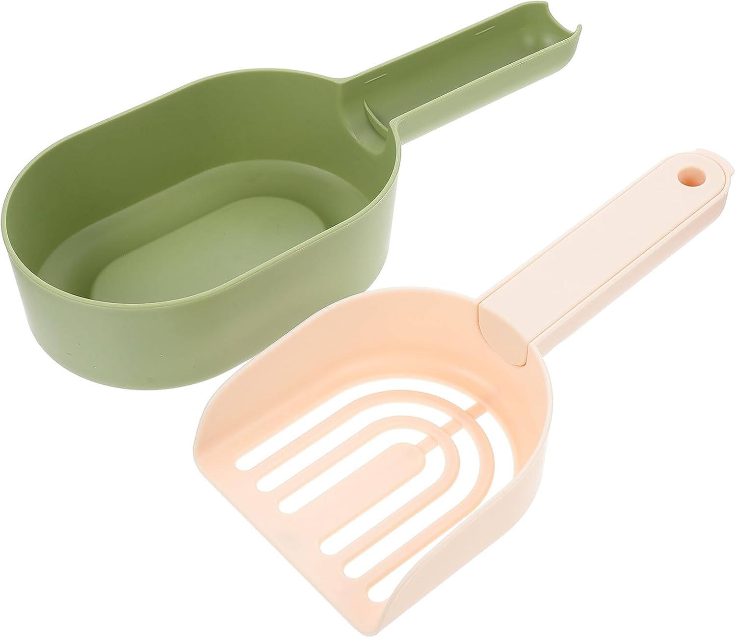 Portable Cat Litter Scoop Multifunctional Green Plastic Pet Poop Shovel for Cat Litter Box Cleaning Supplies