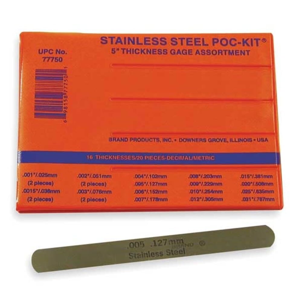 Precision Brand 77750 - Spessimetro in acciaio INOX, larghezza 1/2", lunghezza 5 cm, 20 lame