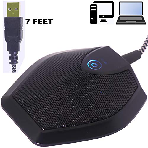 Conference Microphone, OmniDirectional Dual Capsules, USB Mic with Mute Function for Skype