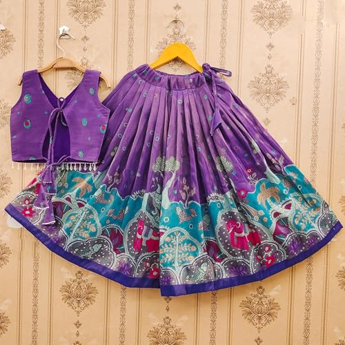 Image of Girls Simar Soft Silk New Traditional Printed Readymade Lehenga Choli -Ethnic Wear Wedding Outfits (Suitable For Girls 2 To 8 Year)