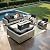 ovios 11 Pcs Patio Furniture with Fire Pit Table, Outdoor Rattan Wicker Conversation Set with Glowing Coffee Table, Comfy Sectional Sofa for Porch Balcony Backyard Pool, Black