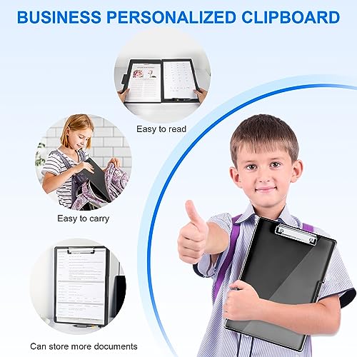 Clipboard with Storage, Heavy Duty Clip Boards 8.5x11 with 2 Storage Case, Clear Visible Top Panel Storage Clipboards, Smooth Writing for Work, Office Supplies, School Supplies image 2