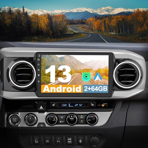 Pyniro Car Radio Upgrade for Toyota Tacoma 2016 2017 2018 2019 2020 2021 Android 13 2G+64G Radio Stereo Replacement 10Inch Touchscreen HeadUnit with CarPlay AndroidAuto Bluetooth-GPS-FM-AM-BackCamera