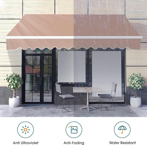 Paño de refugio para sombrilla retráctil con lona superior exterior 4