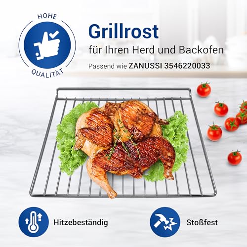 VIOKS Ruszt do grillowania piekarnika zamiennik do AEG Elеctrolux Juno Zanussi 354622003/3 3546220033 ruszt do piekarnika, kratka 420 x 350 mm, ruszt do pieczenia, ruszt do pieczenia, ruszt do