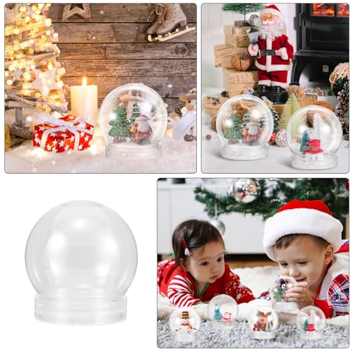 Bolas de nieve de plástico transparente para manualidades y decoración de dulces navideños DIY 4