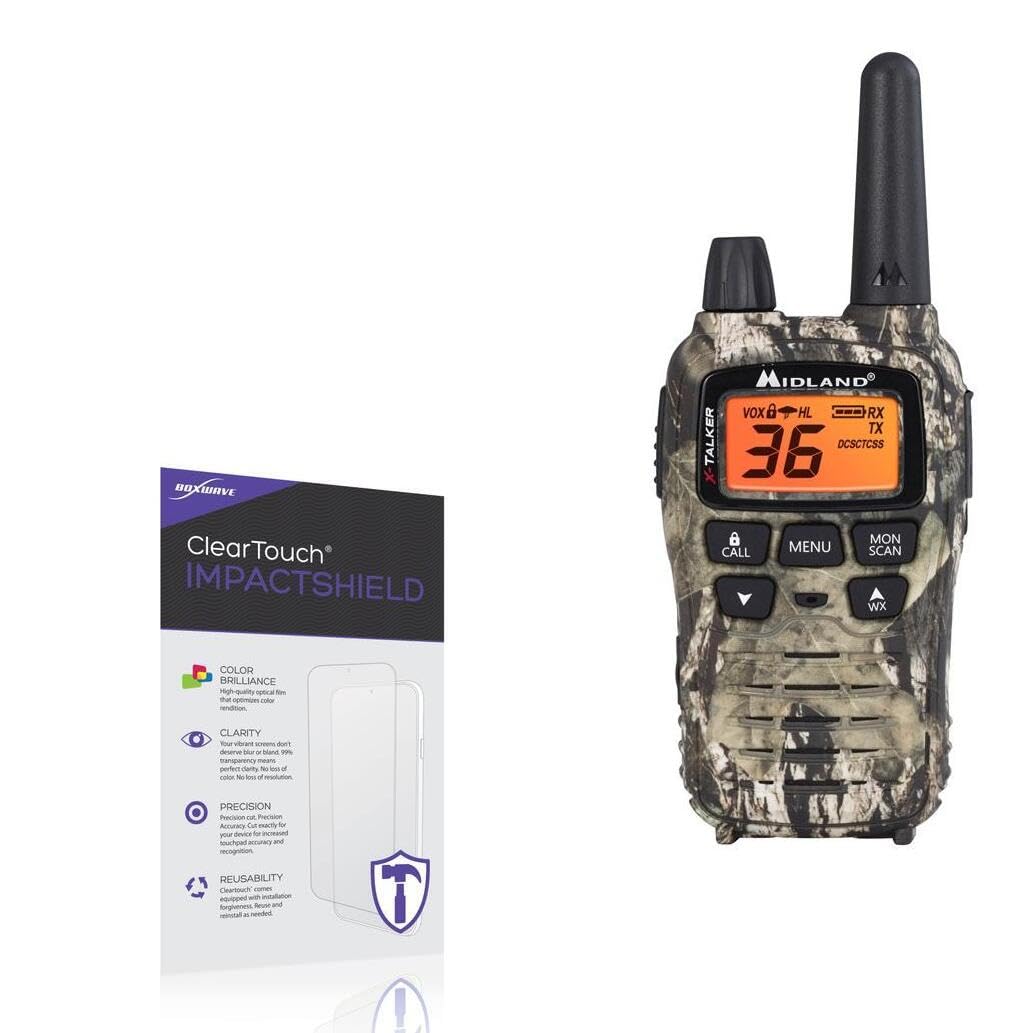 BoxWave Screen Protector Compatible with Midland T75VP3 - ClearTouch ImpactShield (2-Pack), Impenetrable Screen Protector Flexible Film