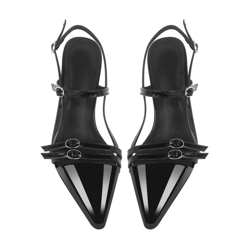richealnini Sexy Pointed Toe Slingback Heeled Sandals Ankle Straps Heels Stilettos4