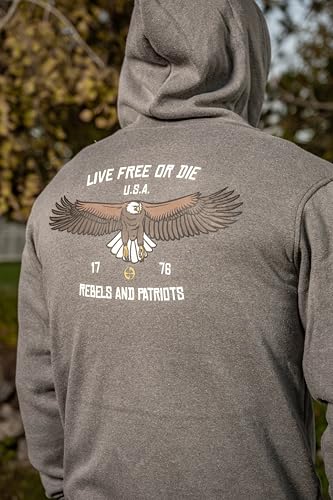 LAPG Men's Live Free Or Die Core Hoodie, Comfortable Zip Up Hoodie with Unisex Fit, Long Sleeve Hooded Sweatshirt, Multicolor3