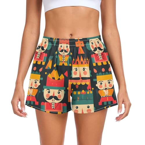 UMIRIKO Women's Running Shorts Christmas Nutcracker Women's Athletic Shorts with Pockets XL 202b8142