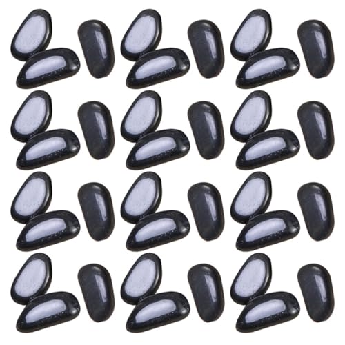 Genérico Piedras Decorativas Negras Naturales para Jardín y Acuario Guijarros Pulidos de 2-4 CM 2 Kg Grava Multifuncional para Macetas y Peceras Relleno para Decoración Paisajística