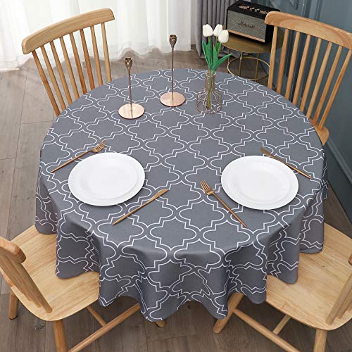 Big Sale AooHome Faric Tablecloth, Spill-Proof Water Repellent Table Cover Geometric Design for BBQs, Machine Washable, Heavy Weight, 60 Inch Round, Charcoal Big Sale AooHome Faric Tablecloth, Spill-Proof Water Repellent Table Cover Geometric Design for BBQs, Machine Washable, Heavy Weight, 60 Inch Round, Charcoal