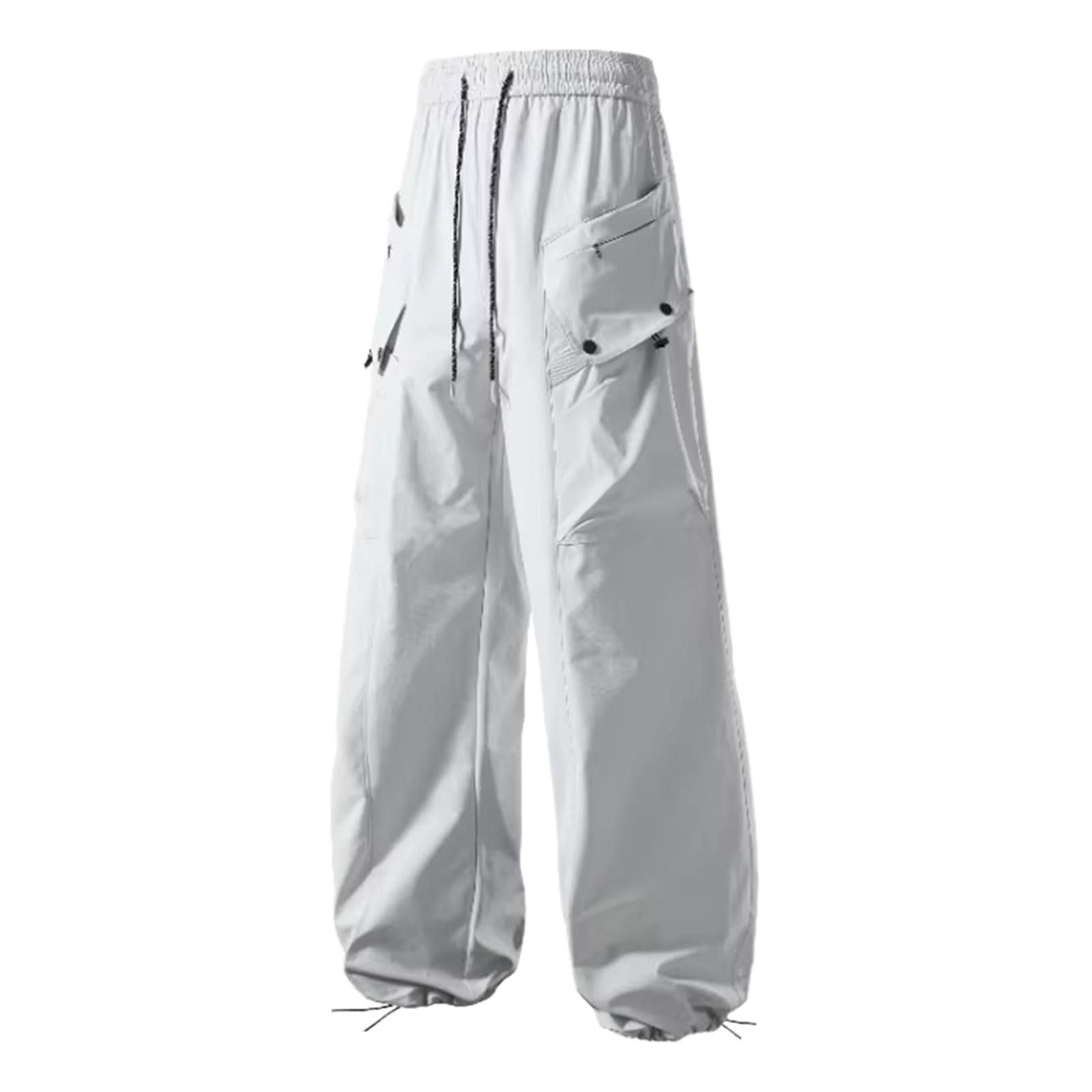 Pantalones de Carga Cortaviento para Hombre, Pantalones Deportivos callejeros Holgados para Primavera