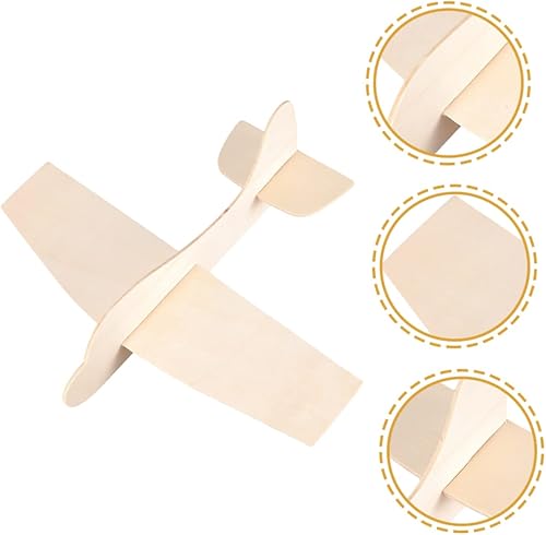 Miniatura 8 de NOLITOY 10 Uds. de madera en blanco aviones de papel aviones montar avión decoración fiesta avión modelo avión juguetes madera juguete volador