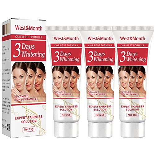 TTNC 3 Days Kojic Acid Whitening Moisturizing Cream, Skin Lightening Cream for Dark Skin, Skin Bleaching Cream, Dark Spot Remover Corrector for Body, Armpit, Private Parts, Intimate Areas (3PCS)