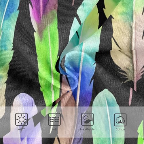 Durable Girls Underwear Toddler 2t Cotton Little Girl Panties Watercolor Green Feathers Black Undies Kids Briefs3