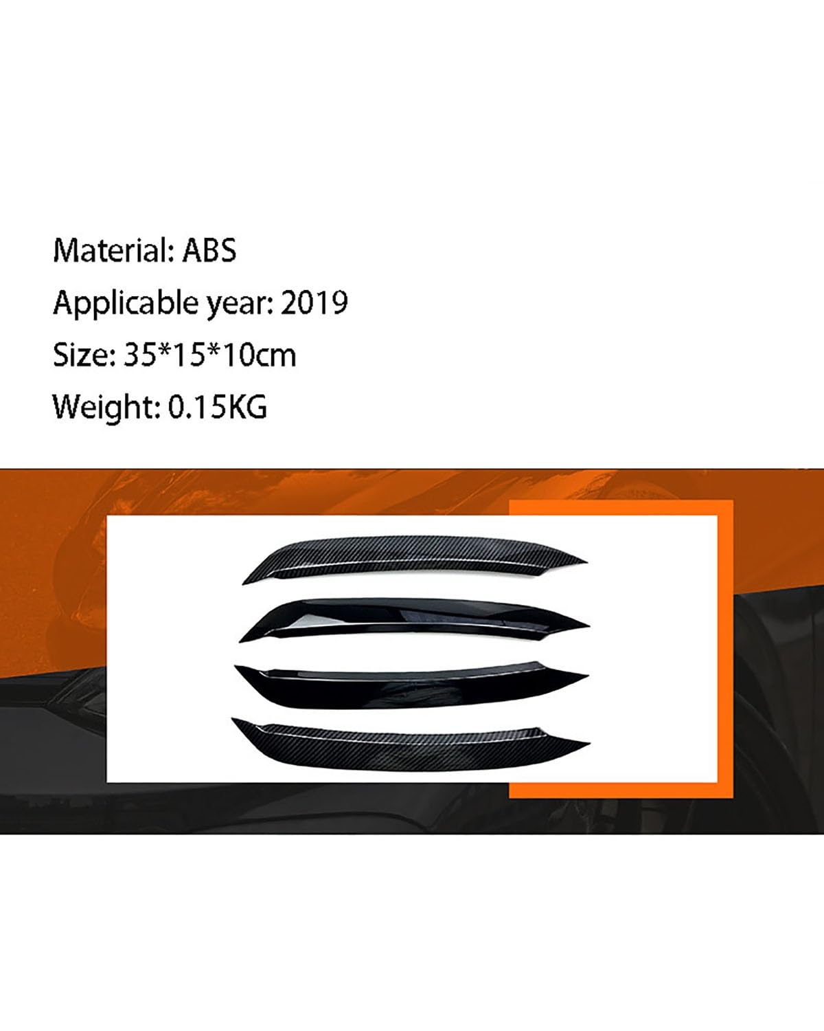 Ciglia Auto Per Polo Mk6 6a generazione 2018 faro anteriore con lampada a forma di sopracciglio accessori per modifiche esterne dell'auto Sopracciglia Fari(Bright black)