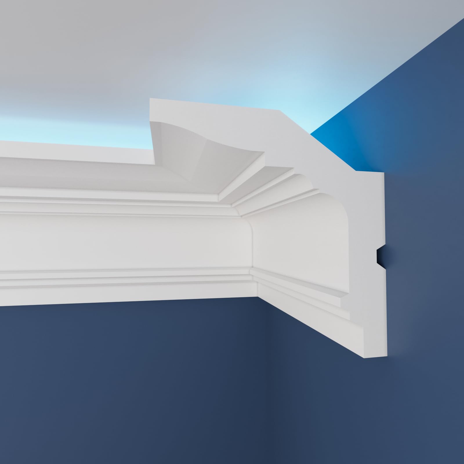 WOLDECOR Modern LED Ceiling Coving Cornice–Stylish XPS Lightweight Moulding Trim,Easy DIY Installation,Durable Decorative Coving for Walls and Ceilings with LED Lights (WLZ14, 6 Meters) — image 1