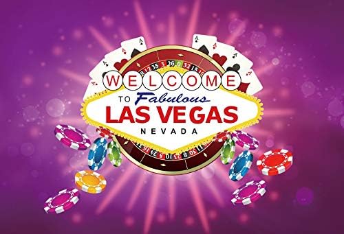 Miniatura 4 de Leyiyi Telón de fondo de fotografía de 10 x 7 pies con texto en inglés "Welcome to Las Vegas", fondo morado borroso, decoración de fiesta