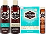 Hask Bamboo Oil Haircare Set ( Bamboo Oil Shampoo 12 Oz, Bamboo Oil Conditioner 12 Oz, Bamboo Oil Deep Conditioner 1.75 Oz, Bamboo Leave-in Shine Oil 0.75 Oz)