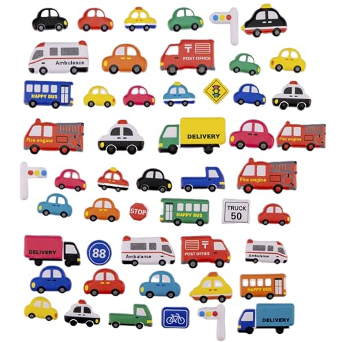 Pegatinas de coches para Niños, stickers de coches infantiles, pegatinas infantiles, Calcomanías Infantiles de vehiculos, Adhesivos de vehiculos en Relieve, 51 pegatinas