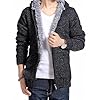 Men's Full Zip Warm Fleece Hoodie Solid Color Hooded Coat Jackets Slim Fit Long Sleeve Lightweight Sweatshirt, Black, XX-L #2