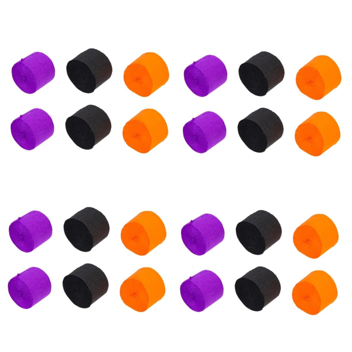 Gadpiparty 24 Rollen Halloween Crepe Paper Streamer Dekorations Tiefviolett Schwarz und Orange Vielseitige Halloween Party Deko zum Aufhängen und Basteln Langlebiges Krepppapier für DIY