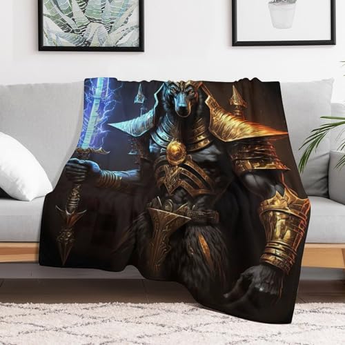 Couverture en flannel douce Krieger-Anubis, plaid de lit de qualité supérieure - 3
