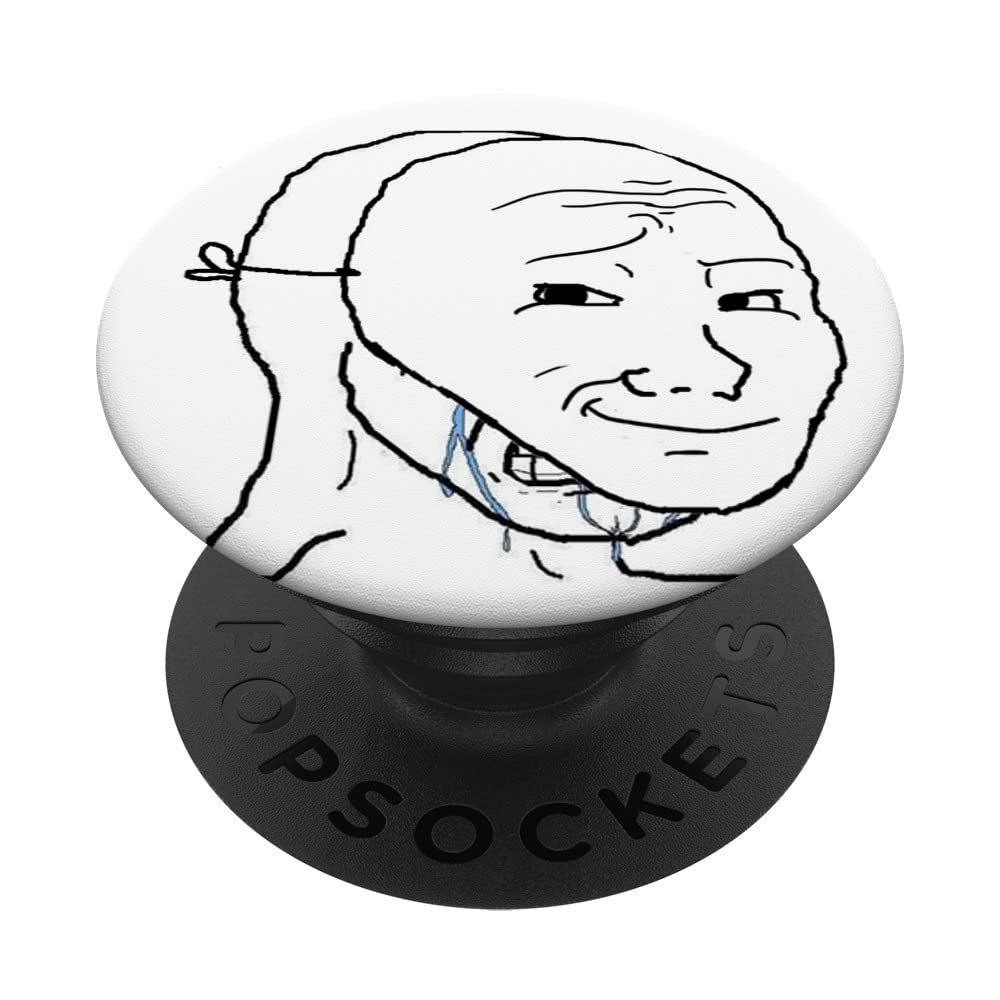 Amazon.com: Funny Meme sad mask happy wojac sketch line Art Design  PopSockets Swappable PopGrip : Cell Phones & Accessories