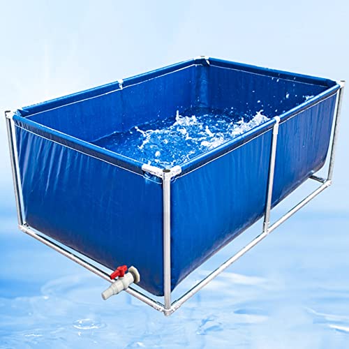Piscina rettangolare fuori terra per bambini, adulti e cani con rubinetto, serbatoio dell'acqua acquaponica con telaio in acciaio da esterno