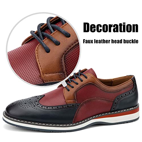 JITAI Men's Oxford Dress Shoes Lightweight Fashion Shoes with Wingtip Brogue & Lace-up Design2