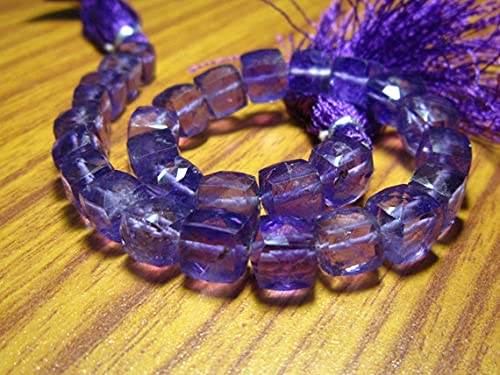 Améthyste perles cubes briolettes facettées de 6-7mm pour fil bijoux