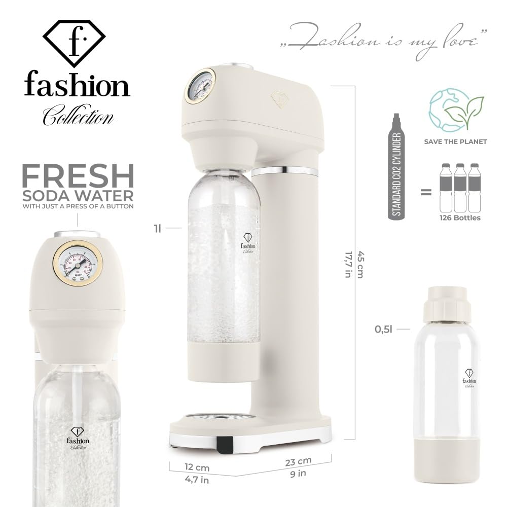 Fashion by Berlinger Haus – sodabar saturator + 2 butelki Matte Cream – Gold Collection – 2 l
