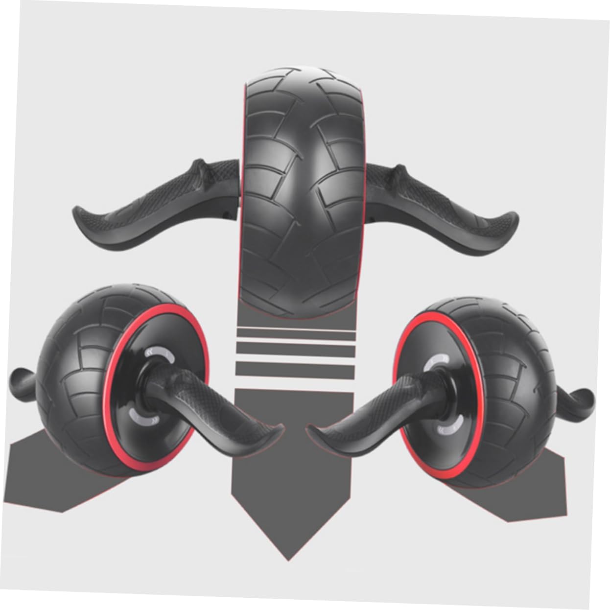 VICASKY Rubber AB Wheel Roller with Knee Mat Adjustable Fitness Device for Core Strength Training Abdominal Exercise Home Gym Equipment