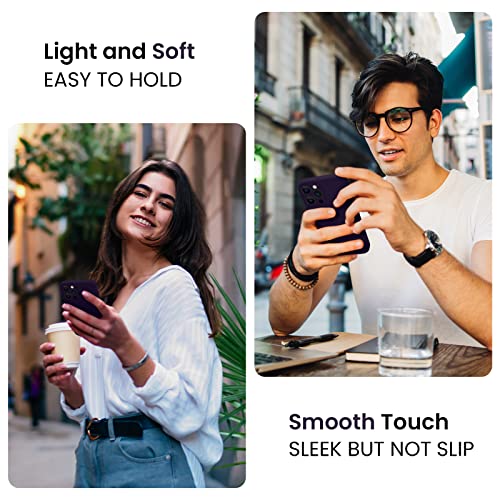 Image of FireNova Designed for iPhone 13 Pro Case, Silicone Upgraded [Camera Protection] Phone Case, Soft Anti-Scratch Microfiber Lining Inside, 6.1 inch, Purple
