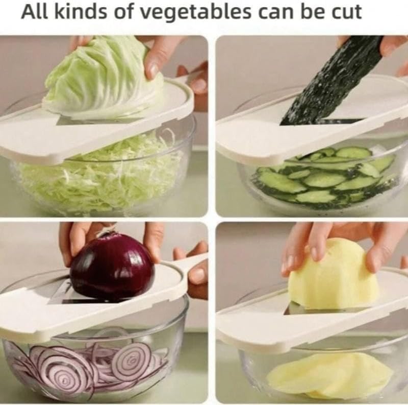 Japanese Style Beige Cabbage Slicer, Multifunctional, Lemon Cucumber Vegetable Salad, Plastic Kitchen Utensils & Gadgets, Cutting Shredder